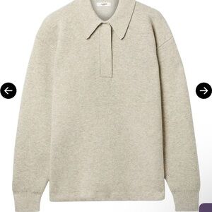 Elegant Women's Beige Polo Sweater